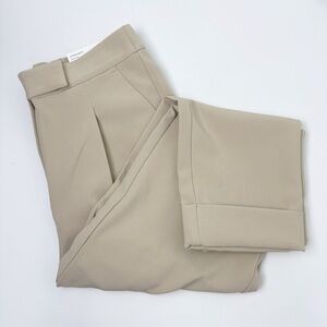 Loft High Rise Straight Petite Cropped Pants Khaki NWT